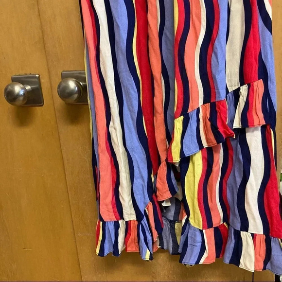 PLENTY BY TRACY REESE Daphne Wrap Dress Striped Maxi Colorful Large - Picture 5 of 10